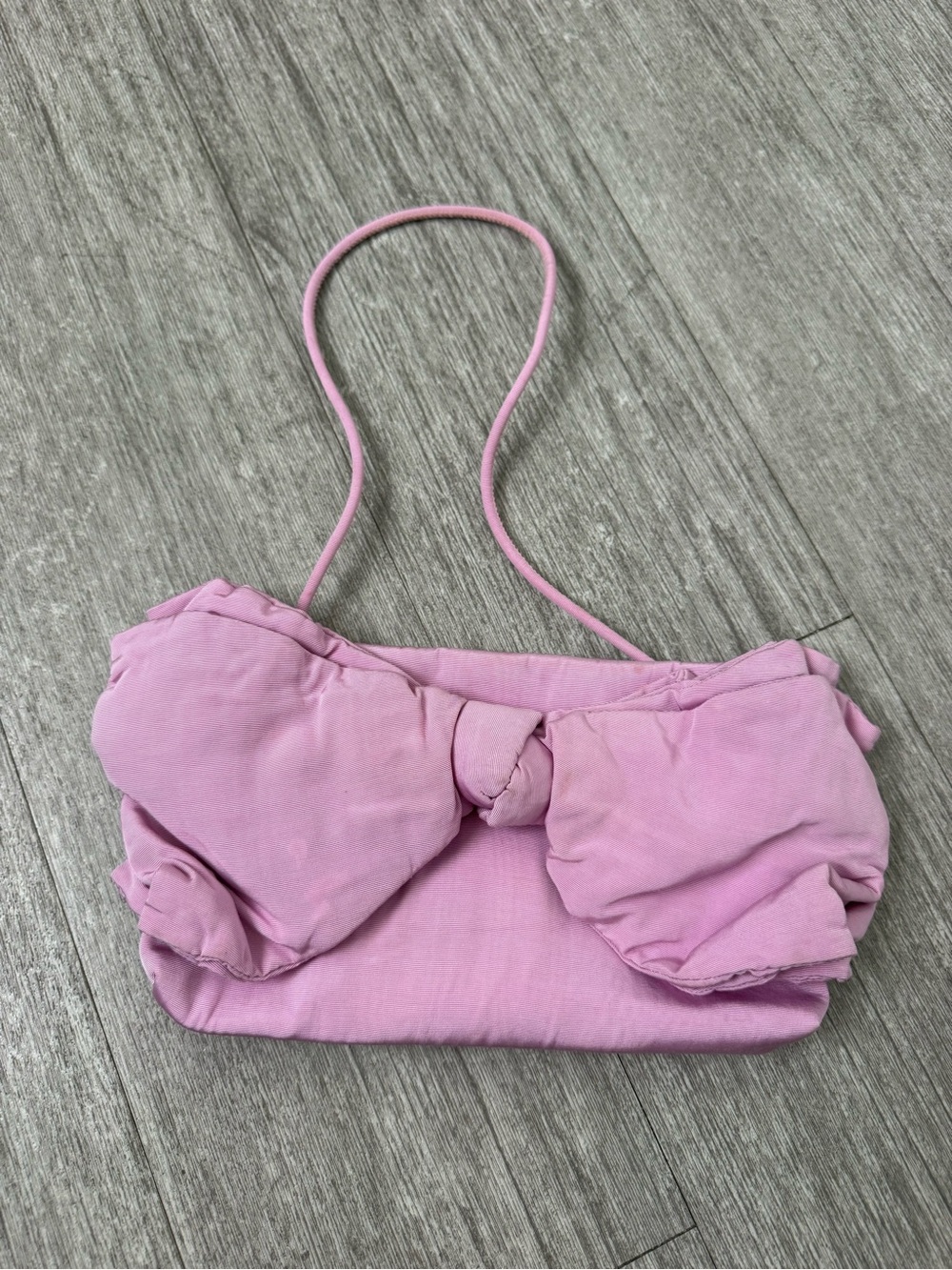 Loeffler Randall Pink Bow Clutch Shoulder Bag Ruched Y2K Coquette